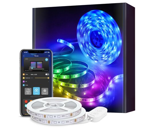 Світлодіодна стрічка Govee RGB Smart Wi-Fi + Bluetooth LED Strip Lights 10м Білий (H61103A1)