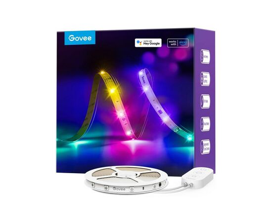 Світлодіодна стрічка Govee RGBIC Basic Wi-Fi + Bluetooth LED Strip Light 5м Білий (H618A3D1)