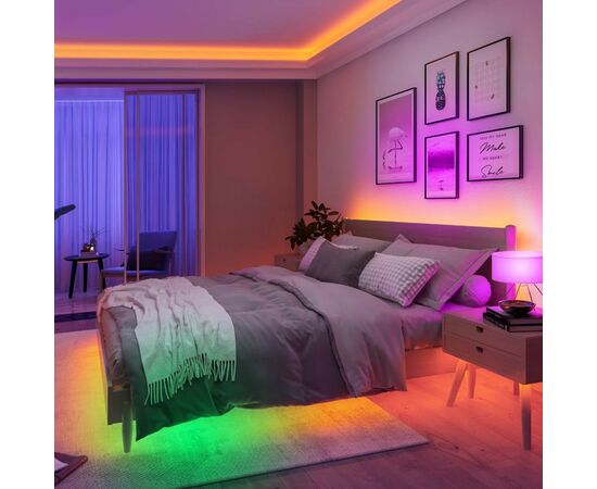 Светодиодная лента Govee RGBIC Basic Wi-Fi + Bluetooth LED Strip Light With Protective Coating 10м Білий (H619C3D1), изображение 10 Светодиодная лента Govee RGBIC Basic Wi-Fi + Bluetooth LED Strip Light With Protective Coating 10м Білий (H619C3D1), изображение 10