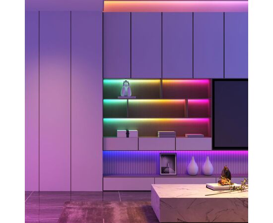 Светодиодная лента Govee RGBIC Basic Wi-Fi + Bluetooth LED Strip Light With Protective Coating 10м Білий (H619C3D1), изображение 4 Светодиодная лента Govee RGBIC Basic Wi-Fi + Bluetooth LED Strip Light With Protective Coating 10м Білий (H619C3D1), изображение 4