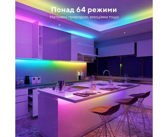 Светодиодная лента Govee RGBIC Basic Wi-Fi + Bluetooth LED Strip Light With Protective Coating 10м Білий (H619C3D1), изображение 6 Светодиодная лента Govee RGBIC Basic Wi-Fi + Bluetooth LED Strip Light With Protective Coating 10м Білий (H619C3D1), изображение 6