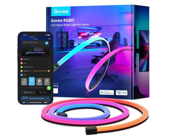 Светодиодная лента Govee Neon Gaming Table Light 3м Білий (H61C33D1), изображение 2 Светодиодная лента Govee Neon Gaming Table Light 3м Білий (H61C33D1), изображение 2