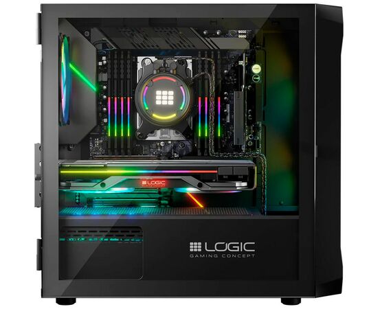 Корпус Logic concept PORTOS MESH+GLASS ARGB fans 3x120mm BLACK (AM-PORTOS-10-0000000-0002), зображення 7 Корпус Logic concept PORTOS MESH+GLASS ARGB fans 3x120mm BLACK (AM-PORTOS-10-0000000-0002), зображення 7