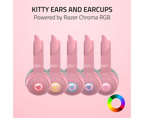 Наушники Razer Kraken Kitty V2 Bluetooth Quartz (RZ04-04860100-R3M1), изображение 12 Наушники Razer Kraken Kitty V2 Bluetooth Quartz (RZ04-04860100-R3M1), изображение 12