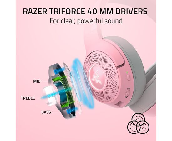 Наушники Razer Kraken Kitty V2 Bluetooth Quartz (RZ04-04860100-R3M1), изображение 7 Наушники Razer Kraken Kitty V2 Bluetooth Quartz (RZ04-04860100-R3M1), изображение 7