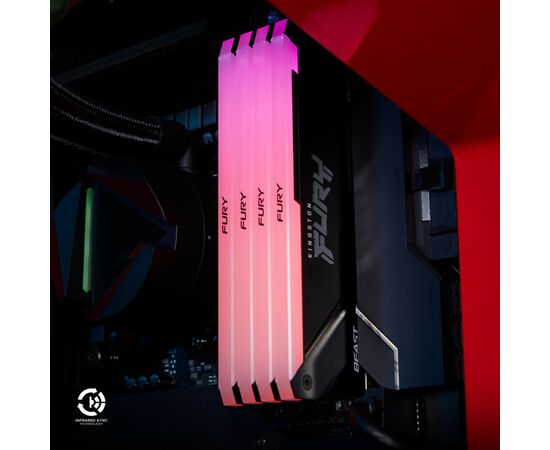 Модуль памяти для компьютера DDR4 16GB 3200 MHz Beast RGB Kingston Fury (ex.HyperX) (KF432C16BB2A/16), изображение 8 Модуль памяти для компьютера DDR4 16GB 3200 MHz Beast RGB Kingston Fury (ex.HyperX) (KF432C16BB2A/16), изображение 8