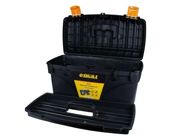 Ящик для инструментов Sigma набор 2в1 410x209x195мм, 535x291x280мм (7403881), изображение 12 Ящик для инструментов Sigma набор 2в1 410x209x195мм, 535x291x280мм (7403881), изображение 12