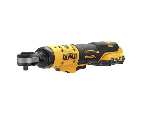 Гайковерт DeWALT угловой, 12V XR Li-lon 2Ач, бесщеточный, 81 Нм, сумка (DCF503D1), изображение 2 Гайковерт DeWALT угловой, 12V XR Li-lon 2Ач, бесщеточный, 81 Нм, сумка (DCF503D1), изображение 2