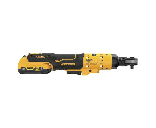 Гайковерт DeWALT угловой, 12V XR Li-lon 2Ач, бесщеточный, 81 Нм, сумка (DCF503D1), изображение 5 Гайковерт DeWALT угловой, 12V XR Li-lon 2Ач, бесщеточный, 81 Нм, сумка (DCF503D1), изображение 5