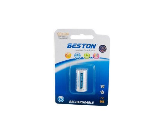 Аккумулятор Beston CR123A (16340) 600mAh Lithium (AAB1844), изображение 2 Аккумулятор Beston CR123A (16340) 600mAh Lithium (AAB1844), изображение 2