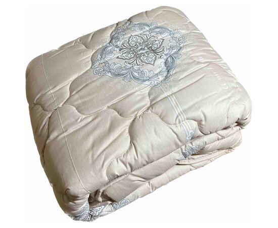 Одеяло ШЕМ имнее шерсть Royal satin Беж принт двуспальное 175х210 (175 ВОВНЯНА Royal satin_беж принт)