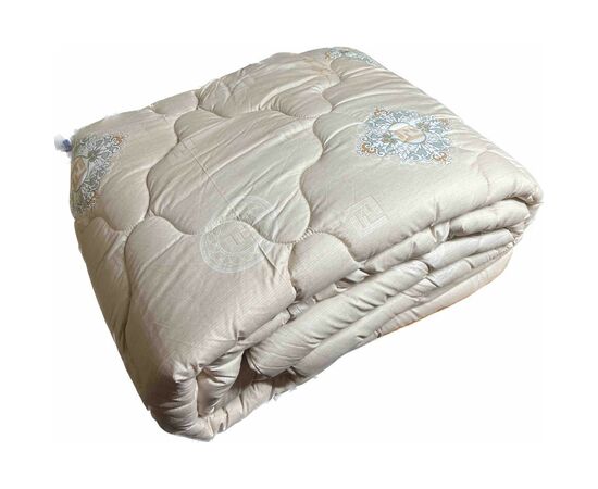 Одеяло ШЕМ зимнее шерсть Royal satin беж принт F односпальное 145х210 (145 ВОВНЯНА Royal satin_беж принт F)