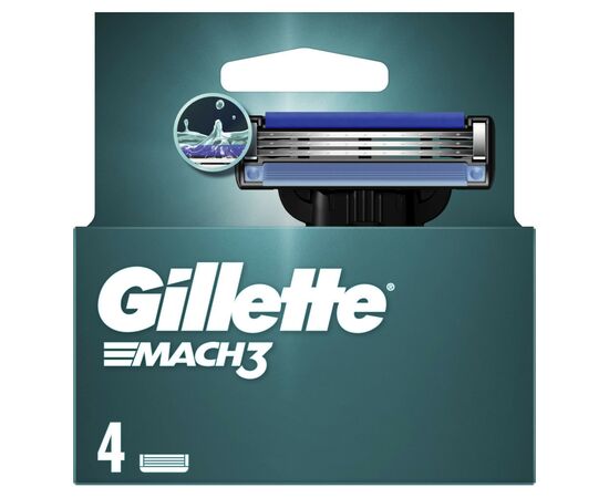 Сменные кассеты Gillette Mach3 4 шт. (3014260243531), изображение 2 Сменные кассеты Gillette Mach3 4 шт. (3014260243531), изображение 2