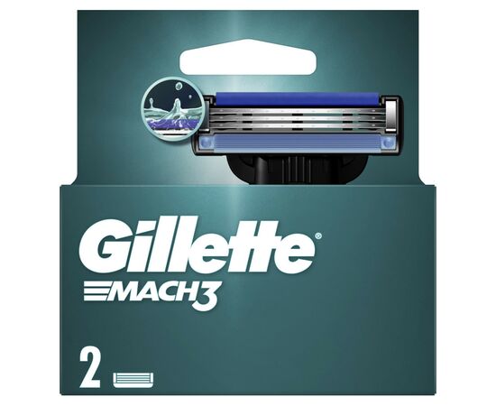 Сменные кассеты Gillette Mach3 2 шт. (3014260251970), изображение 2 Сменные кассеты Gillette Mach3 2 шт. (3014260251970), изображение 2