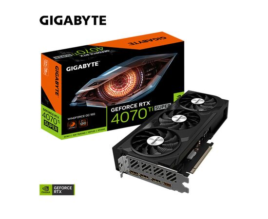 Видеокарта GIGABYTE GeForce RTX4070Ti SUPER 16Gb WINDFORCE OC (GV-N407TSWF3OC-16GD), изображение 9 Видеокарта GIGABYTE GeForce RTX4070Ti SUPER 16Gb WINDFORCE OC (GV-N407TSWF3OC-16GD), изображение 9