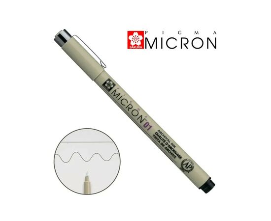 Лайнер Sakura Pigma Micron (0.1) 0,25 мм Черный в блистере (8712079441579), изображение 3 Лайнер Sakura Pigma Micron (0.1) 0,25 мм Черный в блистере (8712079441579), изображение 3
