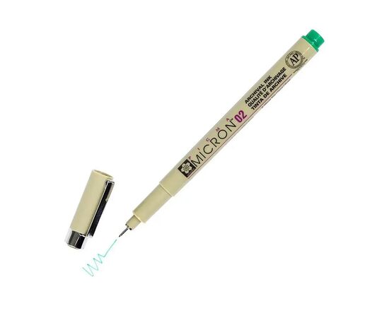 Лайнер Sakura Pigma Micron (0.2) 0,3 мм Зеленый (084511318397), изображение 2 Лайнер Sakura Pigma Micron (0.2) 0,3 мм Зеленый (084511318397), изображение 2