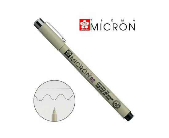 Лайнер Sakura Pigma Micron (0.2) 0,3 мм Черный (084511318373), изображение 2 Лайнер Sakura Pigma Micron (0.2) 0,3 мм Черный (084511318373), изображение 2