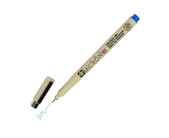 Лайнер Sakura Pigma Micron (0.3) 0,35 мм Синий (084511306394), изображение 2 Лайнер Sakura Pigma Micron (0.3) 0,35 мм Синий (084511306394), изображение 2