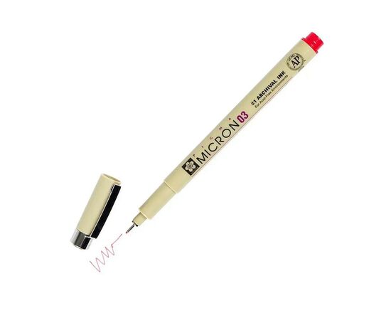 Лайнер Sakura Pigma Micron (0.3) 0,35 мм Красный (084511306370), изображение 2 Лайнер Sakura Pigma Micron (0.3) 0,35 мм Красный (084511306370), изображение 2
