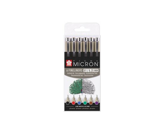 Лайнер Sakura Набір Pigma Micron 01 BASIC 6 кольорів (8712079421748)