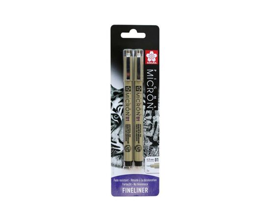 Лайнер Sakura Набір Pigma Micron 2 шт (0.1) 0,25 мм Чорний у блістері (8712079441623)