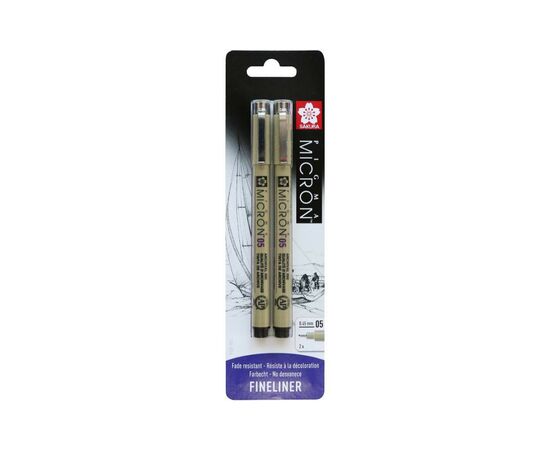 Лайнер Sakura Набір Pigma Micron 2 шт (0.5) 0,45 мм Чорний, у блістері (8712079441630)