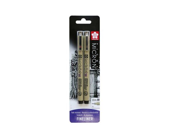Лайнер Sakura Набор Pigma Micron 2 шт (0.8) 0,5 мм Черный, в блистере (8712079441647)