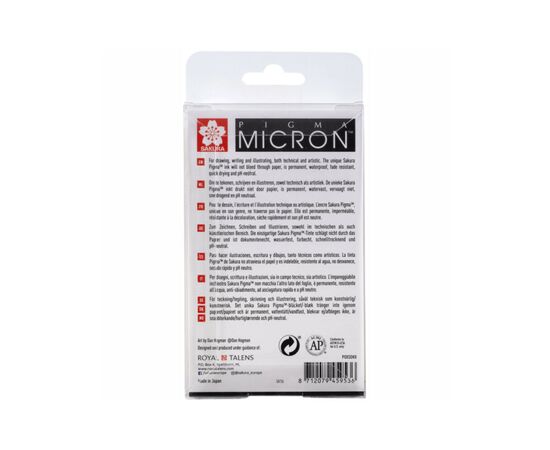 Лайнер Sakura Набор Pigma Micron 8 шт, Черный (8712079459536), изображение 2 Лайнер Sakura Набор Pigma Micron 8 шт, Черный (8712079459536), изображение 2