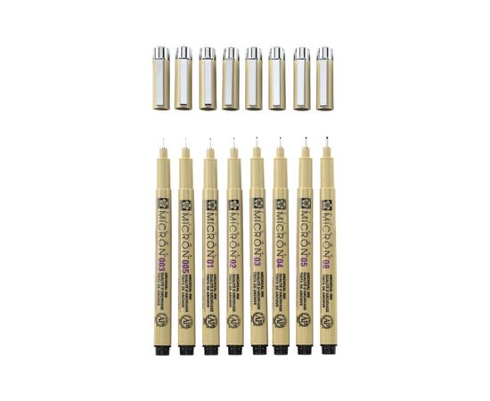 Лайнер Sakura Набор Pigma Micron 8 шт, Черный (8712079459536), изображение 3 Лайнер Sakura Набор Pigma Micron 8 шт, Черный (8712079459536), изображение 3