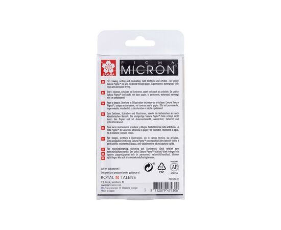 Лайнер Sakura Набор Pigma Micron 8шт, (0.1/0.5/10/линер-кисть Pigma Brush), Серый/Серый светлый (8712079474300), изображение 3 Лайнер Sakura Набор Pigma Micron 8шт, (0.1/0.5/10/линер-кисть Pigma Brush), Серый/Серый светлый (8712079474300), изображение 3