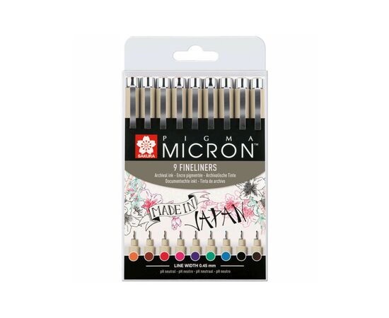 Лайнер Sakura Набір Pigma Micron 9 шт різнокольорові (8710141129844)