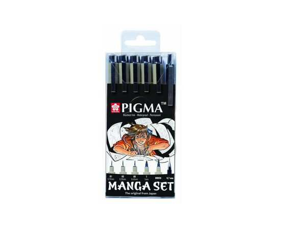 Лайнер Sakura Набор лайнеров для манга MANGA PIGMA TOOL SET, 6 шт (8712079397609)