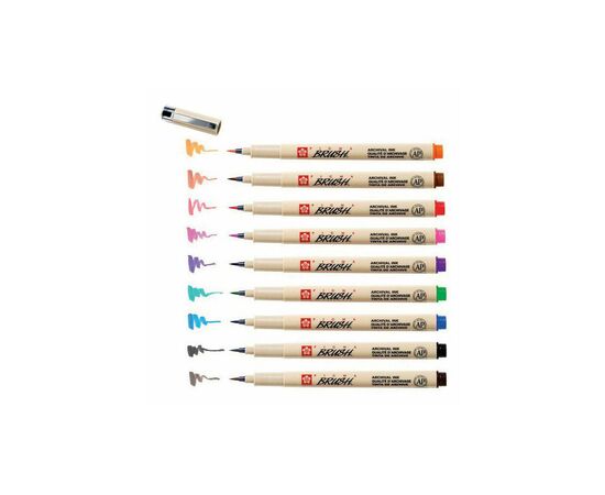 Лайнер Sakura Набор линеров-кистей Pigma Brush, 9 цветов (8710141131137), изображение 2 Лайнер Sakura Набор линеров-кистей Pigma Brush, 9 цветов (8710141131137), изображение 2