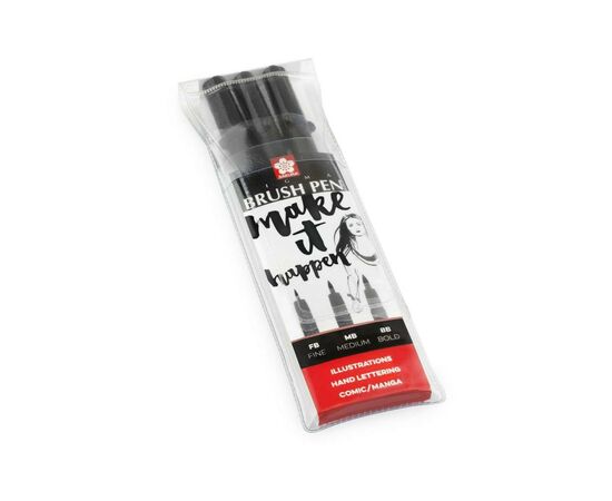 Лайнер Sakura Набір Pigma Pen Brush, 3 шт Чорний (8712079395131), зображення 8 Лайнер Sakura Набір Pigma Pen Brush, 3 шт Чорний (8712079395131), зображення 8