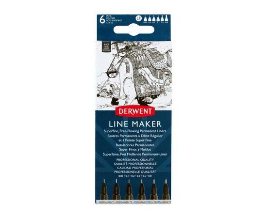 Лайнер Derwent набір Line Maker Black 6 шт, чорні (5028252595803)