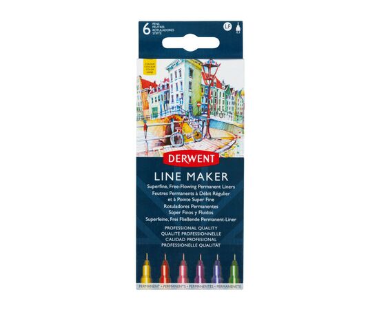 Лайнер Derwent набор Line Maker Colour 6 шт, цветные (5028252595971)
