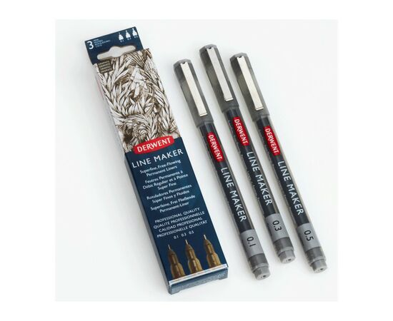 Лайнер Derwent набор Line Maker Graphite 6 шт, графитовые (5028252595834), изображение 3 Лайнер Derwent набор Line Maker Graphite 6 шт, графитовые (5028252595834), изображение 3