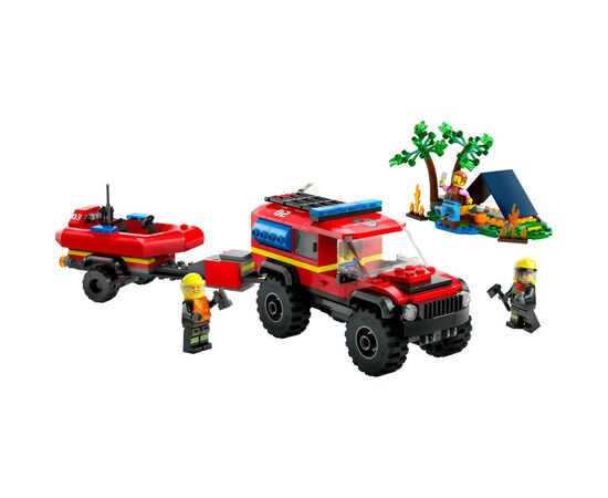 Конструктор LEGO City Пожежний позашляховик з рятувальним човном 301 деталей (60412), зображення 2 Конструктор LEGO City Пожежний позашляховик з рятувальним човном 301 деталей (60412), зображення 2