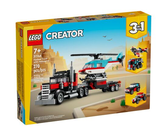 Конструктор LEGO Creator Бортова вантажівка з гелікоптером 270 деталей (31146)