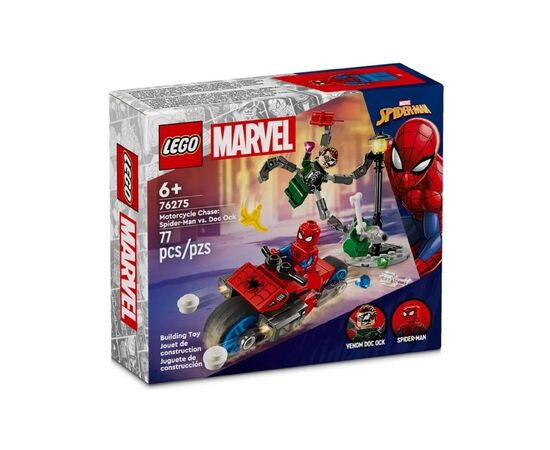 Конструктор LEGO Super Heroes Погоня на мотоциклах Людина-Павук vs. Доктор Восьминіг 77 деталей (76275), зображення 7 Конструктор LEGO Super Heroes Погоня на мотоциклах Людина-Павук vs. Доктор Восьминіг 77 деталей (76275), зображення 7