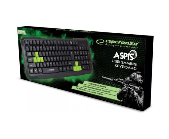 Клавиатура Esperanza EGK102 Green USB (EGK102GUA), изображение 2 Клавиатура Esperanza EGK102 Green USB (EGK102GUA), изображение 2