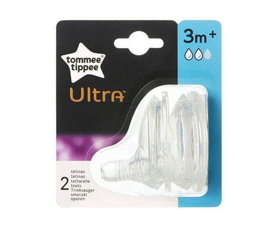 Соска Tommee Tippee ULTRA силиконовая Средний поток (2шт) (17390), изображение 2
