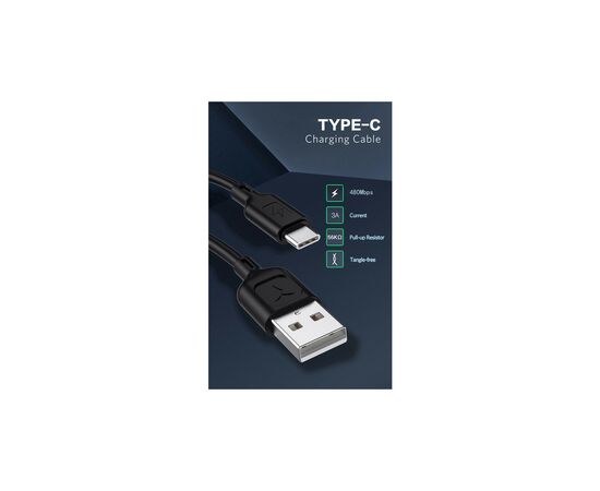 Дата кабель USB 2.0 AM to Type-C 1.2m Fast T-C829 Black T-Phox (T-C829 Black), изображение 5 Дата кабель USB 2.0 AM to Type-C 1.2m Fast T-C829 Black T-Phox (T-C829 Black), изображение 5
