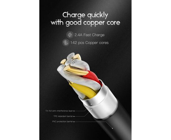 Дата кабель USB 2.0 AM to Type-C 0.3m Nets T-C801 Black T-Phox (T-C801(0.3) Black), изображение 7 Дата кабель USB 2.0 AM to Type-C 0.3m Nets T-C801 Black T-Phox (T-C801(0.3) Black), изображение 7