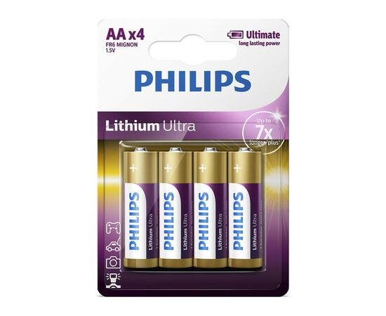 Батарейка Philips AA FR6 Lithium Ultra * 4 (FR6LB4A/10)