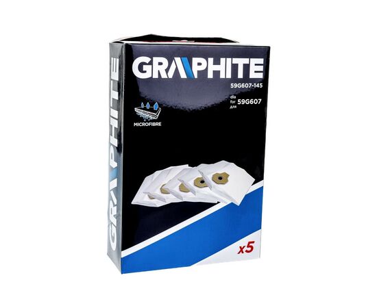 Мешок для пылесоса Graphite мешки для полесоса 59G607, 5 шт (59G607-145), изображение 4 Мешок для пылесоса Graphite мешки для полесоса 59G607, 5 шт (59G607-145), изображение 4