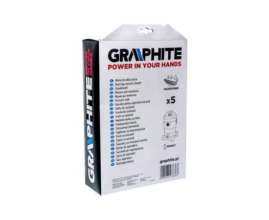 Мешок для пылесоса Graphite мешки для полесоса 59G607, 5 шт (59G607-145), изображение 5 Мешок для пылесоса Graphite мешки для полесоса 59G607, 5 шт (59G607-145), изображение 5