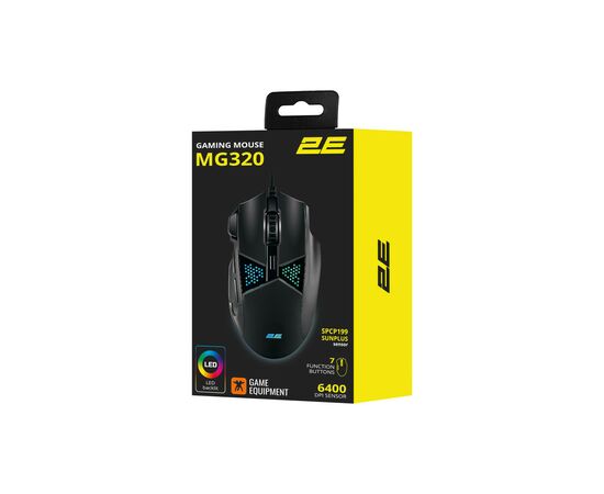 Мышка 2E MG320 RGB USB Black (2E-MG320UB), изображение 8 Мышка 2E MG320 RGB USB Black (2E-MG320UB), изображение 8