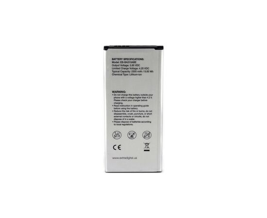 Аккумуляторная батарея для телефона Extradigital Samsung Galaxy A3 2016 Duos (EB-BA110ABE) 2300 mAh (BMS6423), изображение 2 Аккумуляторная батарея для телефона Extradigital Samsung Galaxy A3 2016 Duos (EB-BA110ABE) 2300 mAh (BMS6423), изображение 2